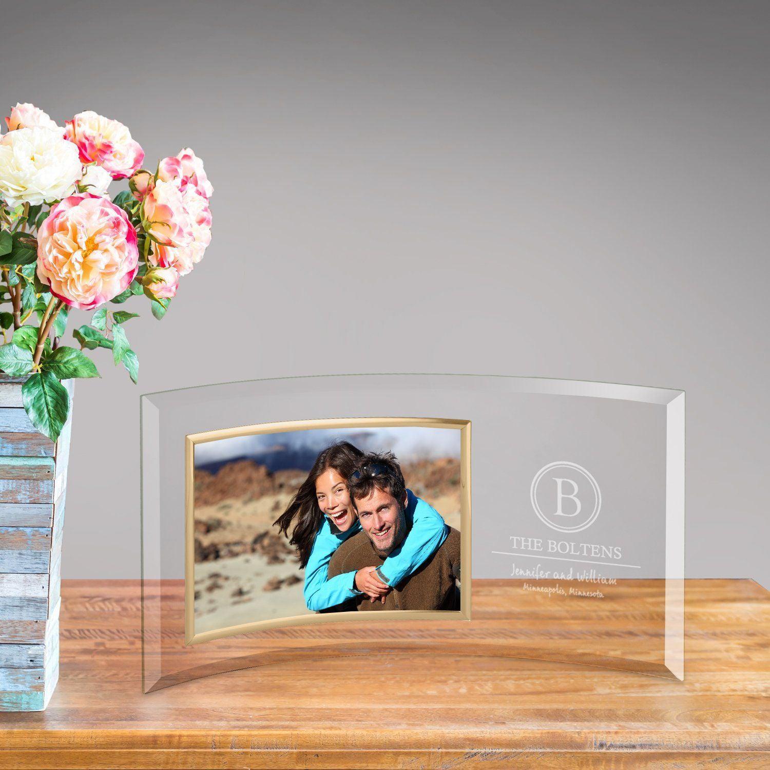 Personalized Family Name Glass Photo Frame