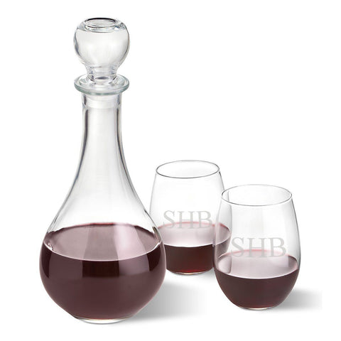 Buy Personalized Wine Decanter Set with 2 Wine Glasses