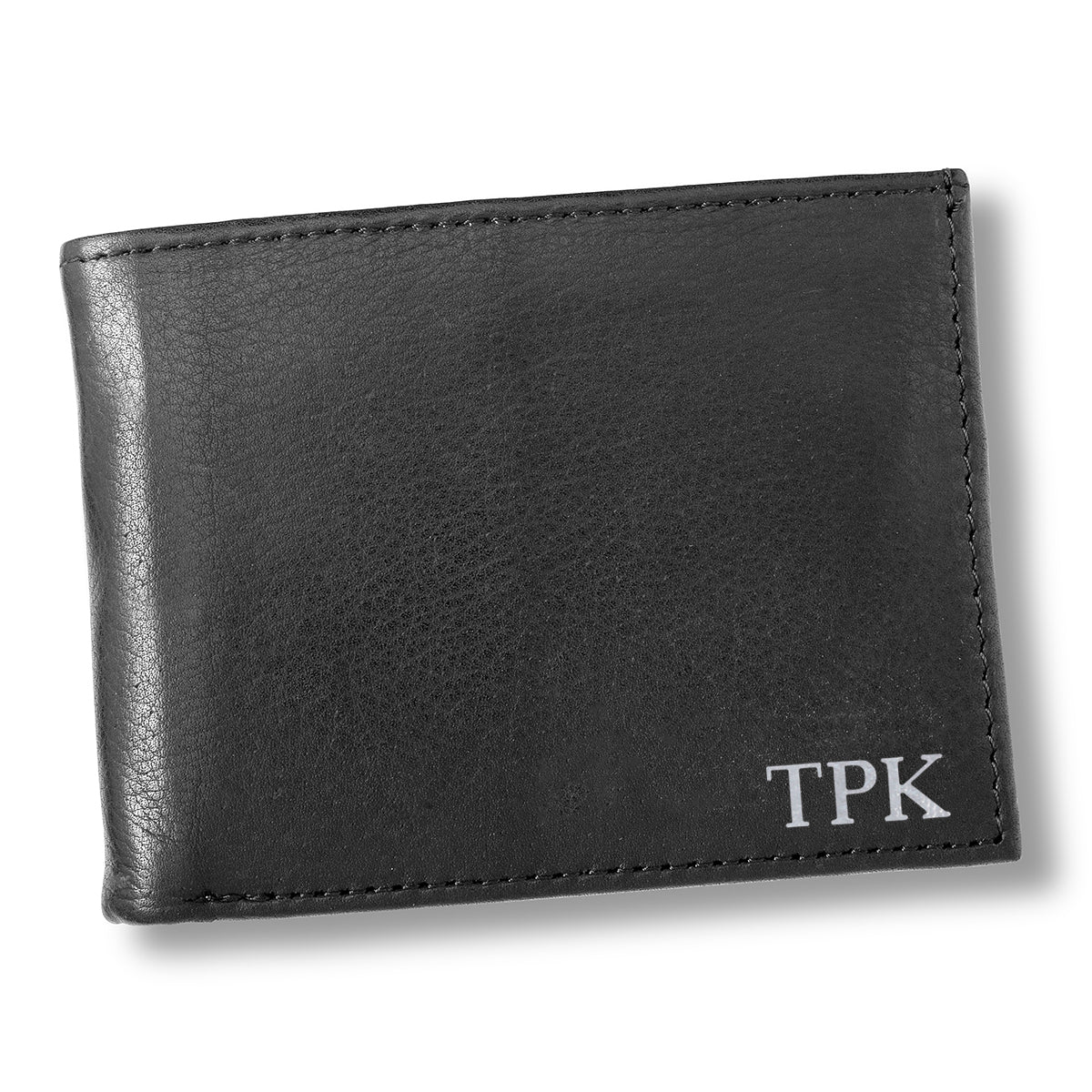 Personalized Black Borello Leather Convertible Wallet
