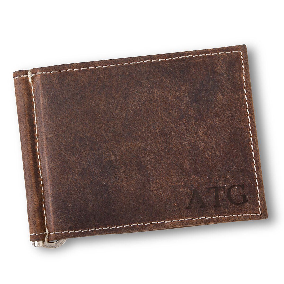 Personalized Distressed Brown Borello Leather Wallet
