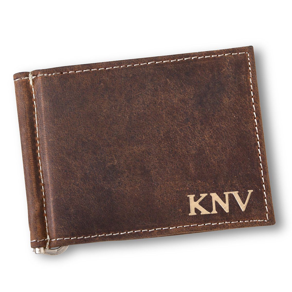 Personalized Distressed Brown Borello Leather Wallet