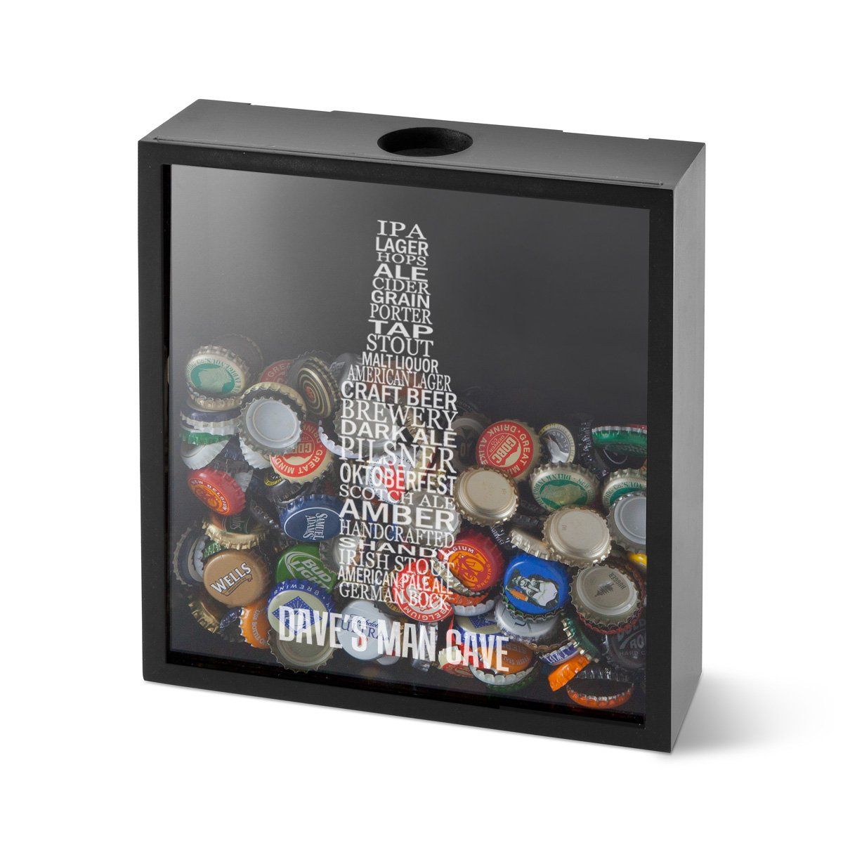 Personalized Beer Bottle Cap Display Shadow Box