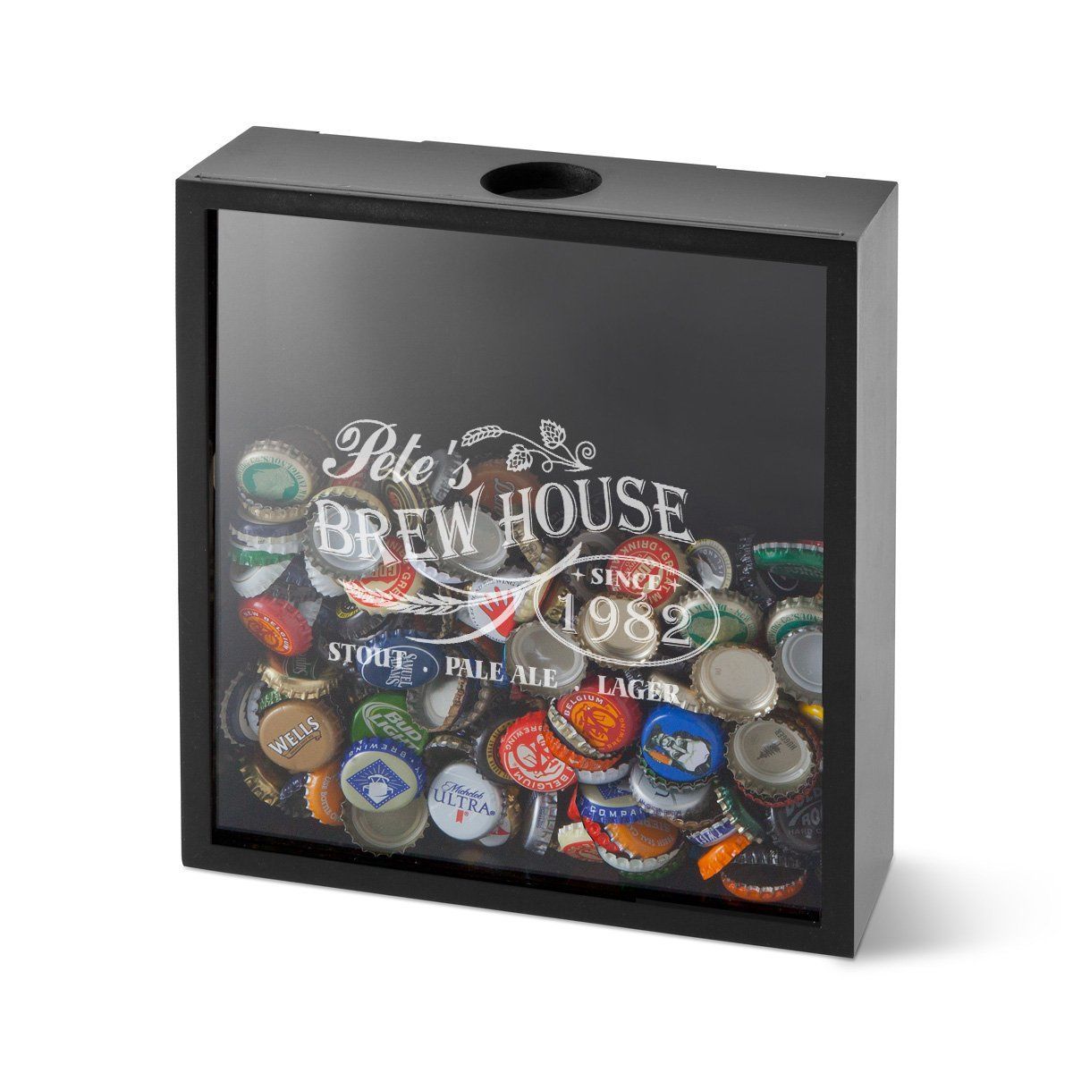 Personalized Groomsmen Beer Bottle Cap Display Shadow Box