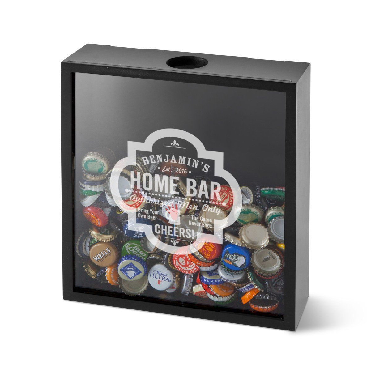 Personalized Beer Bottle Cap Display Shadow Box