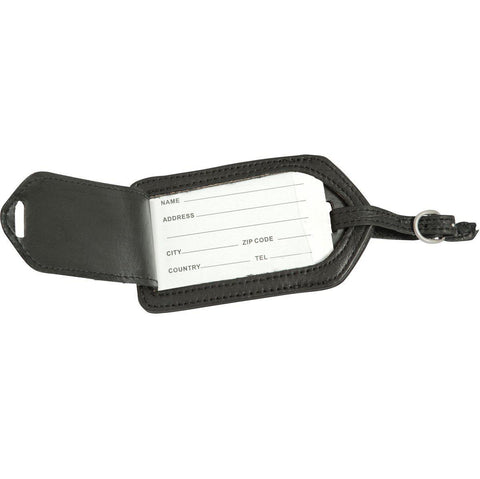 Buy Personalized Set of 5 Black Leather Luggage Tags