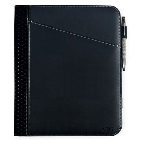 Buy Personalized Borello Cedar Black Leather Writing Pad