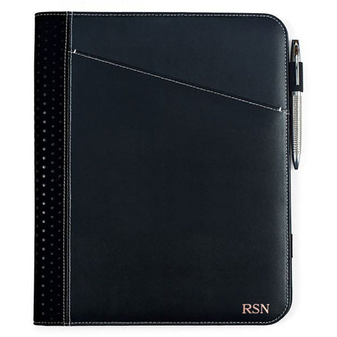 Buy Personalized Borello Cedar Black Leather Writing Pad