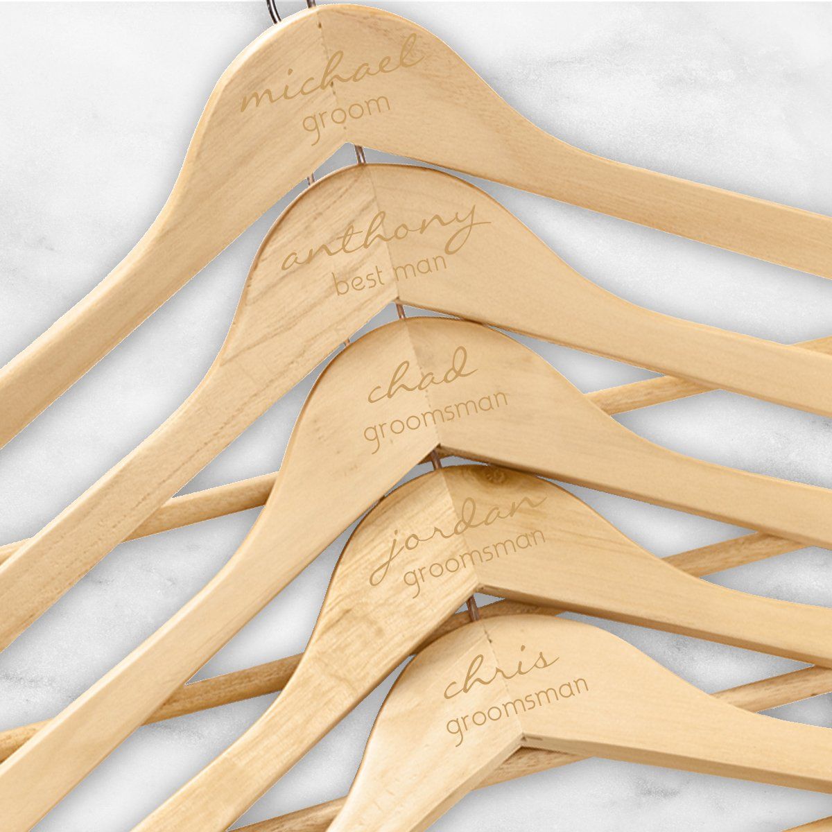 Personalized Groom/Groomsman Wooden Hangers Set of 5