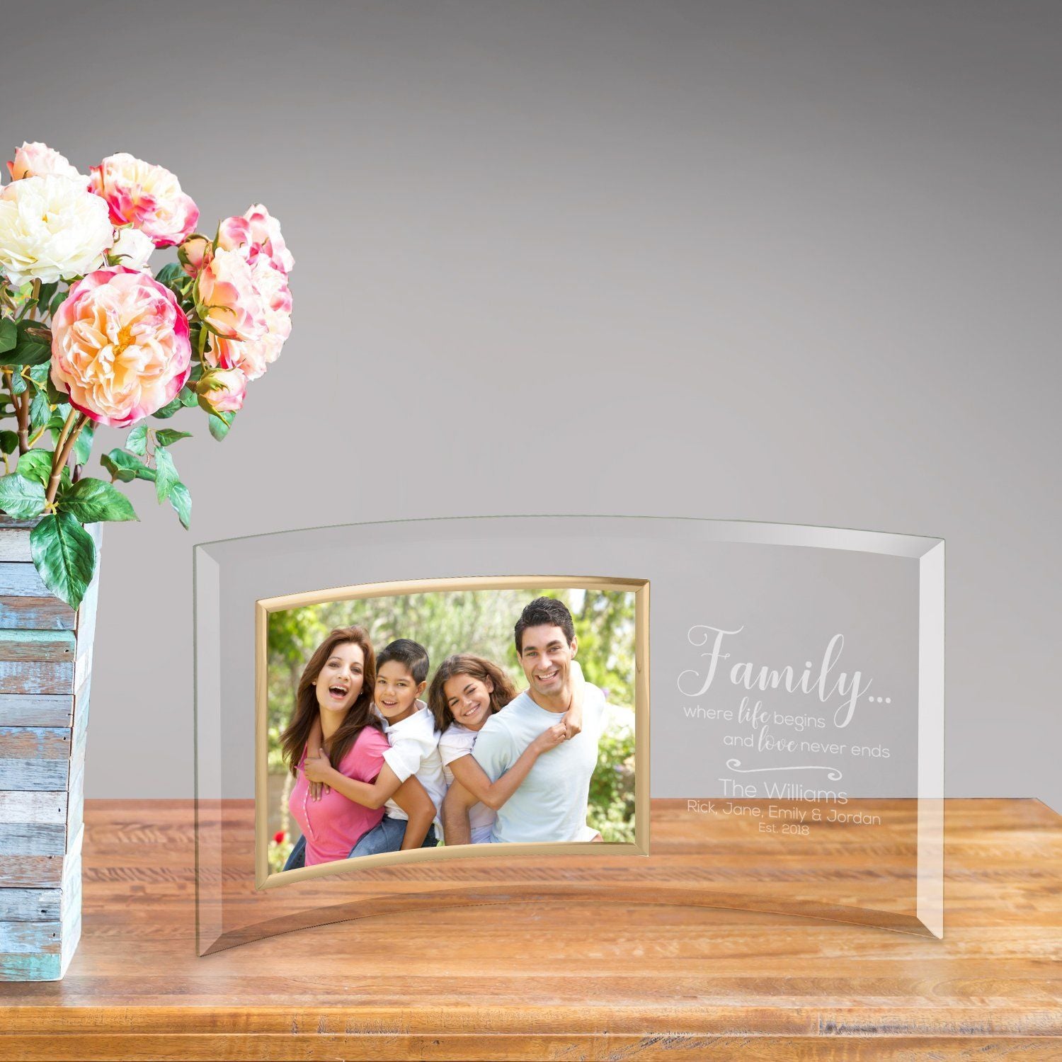 Personalized Family Love Glass Photo Frame