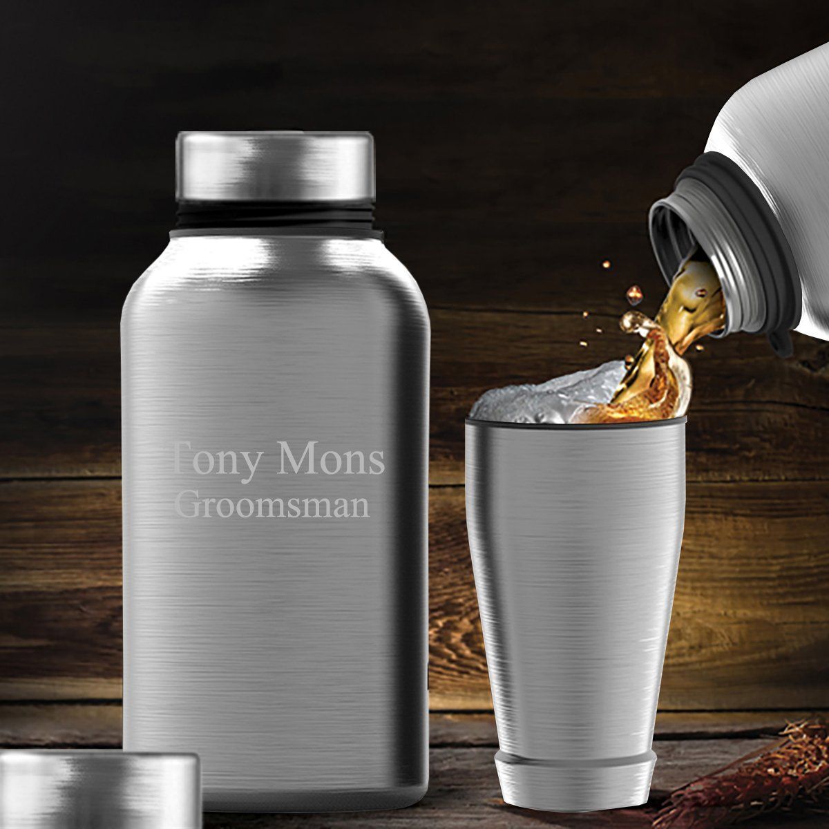 Personalized Insulated Stainless Steel Mighty Growler Set
