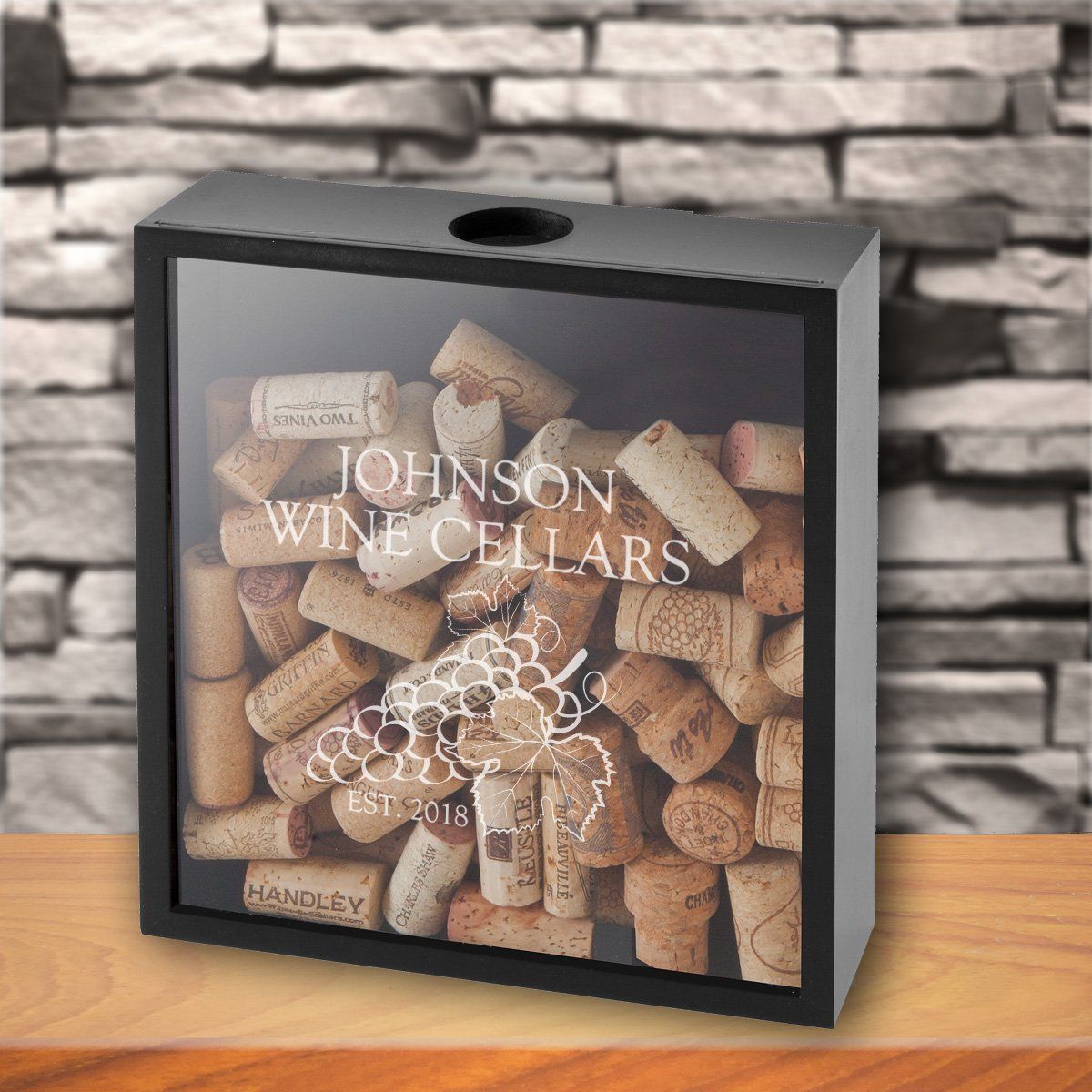 Personalized Wine Cork Display Shadow Box