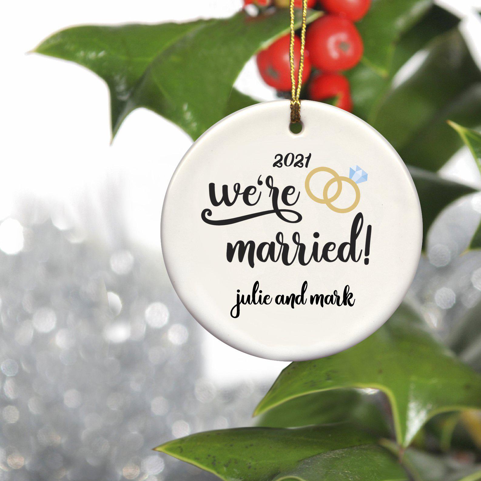 Personalized Couples Ceramic Christmas Ornaments