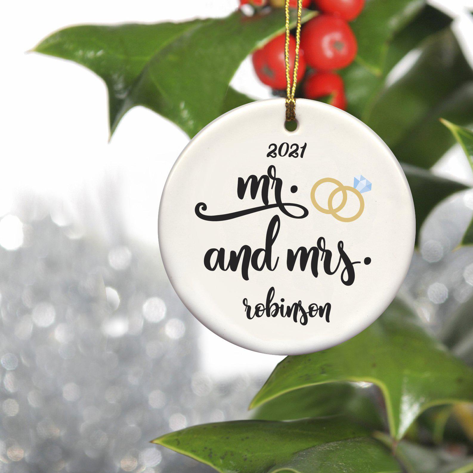 Personalized Couples Ceramic Christmas Ornaments