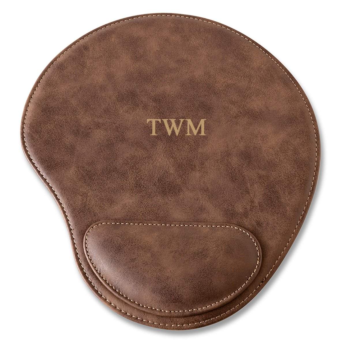 Rustic Faux Leather Personalized Mouse Pad