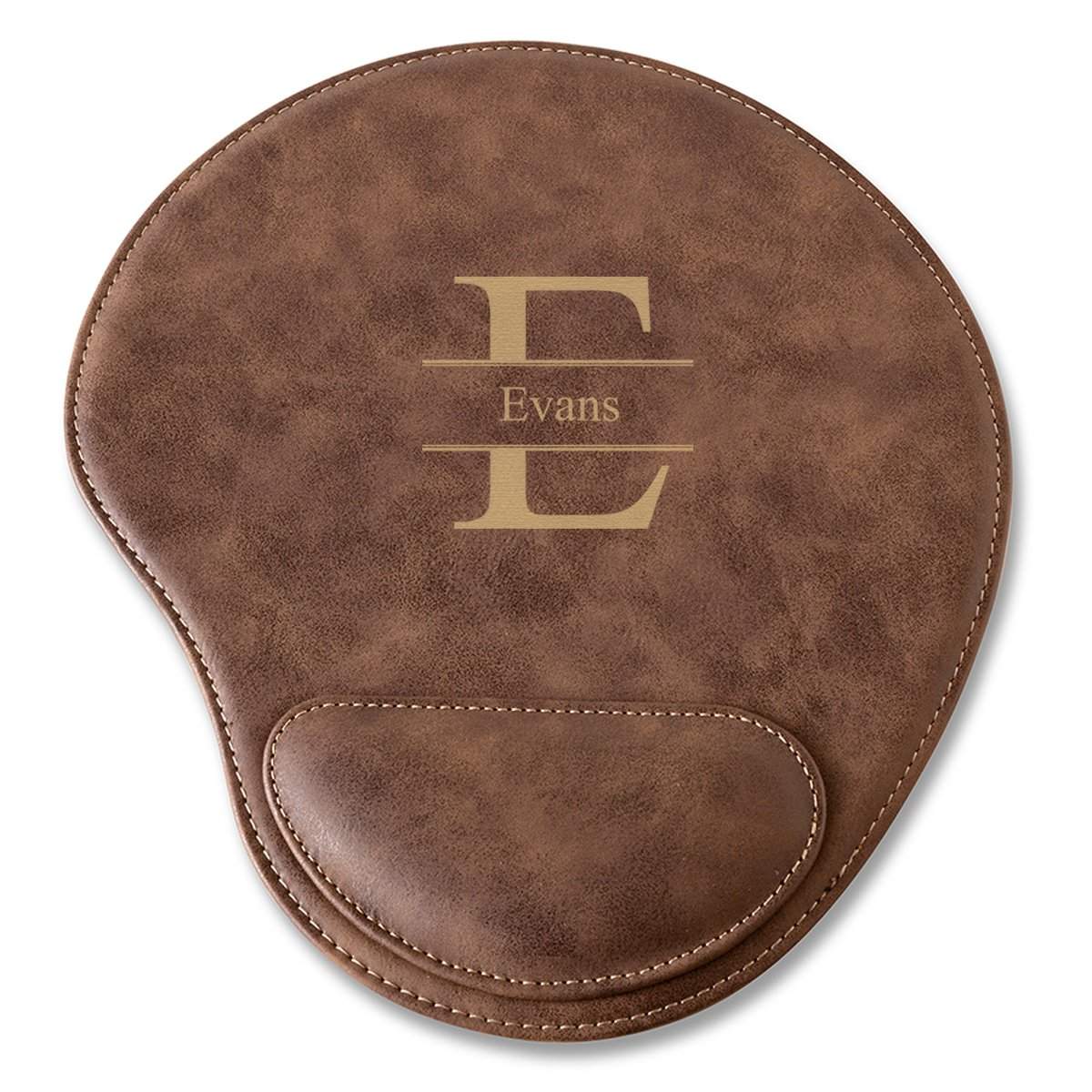 Rustic Faux Leather Personalized Mouse Pad