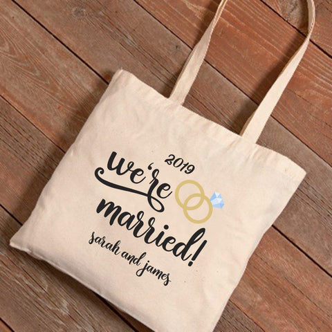 Buy Personalized We're Married Tote Bag