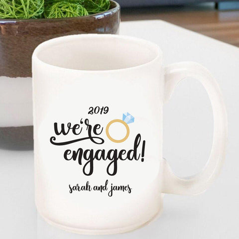 Buy Personalized We're Engaged Coffee Mug