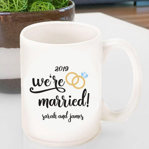 Buy Personalized We're Married Coffee Mug