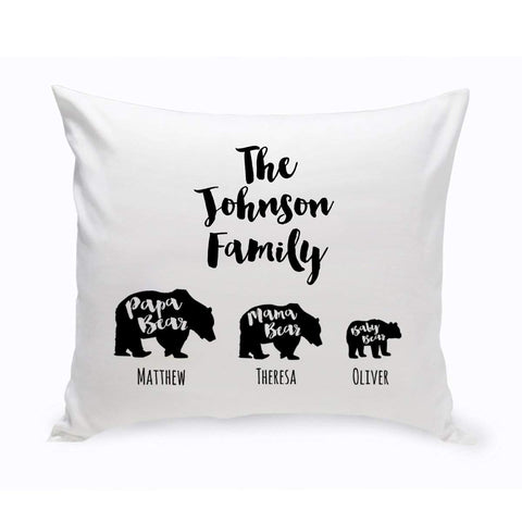 Buy Personalized Family Names Bear Throw Pillows (Insert Included)