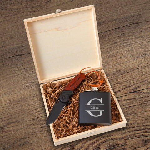 Buy Personalized Larkhall Groomsmen Flask Gift Box