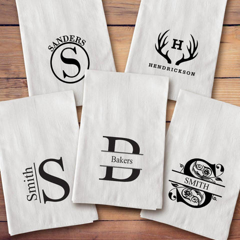 Buy Monogrammed Tea Towels - 4 Designs