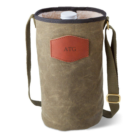 Buy Personalized Waxed Canvas Field Tan Growler Carrier