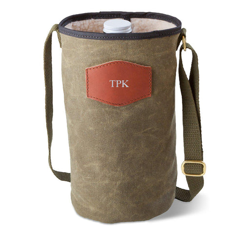 Buy Personalized Waxed Canvas Field Tan Growler Carrier