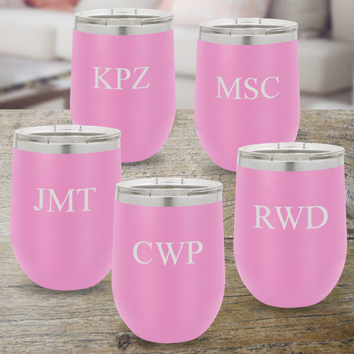 Set Of 5 12 Oz. Insulated Wine Tumbler - Light Purple - Set 5