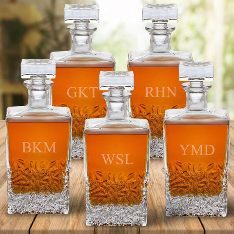 Buy Set of 5 Groomsmen Kinsale Personalized Whiskey Decanters