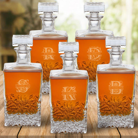 Buy Set of 5 Groomsmen Kinsale Personalized Whiskey Decanters