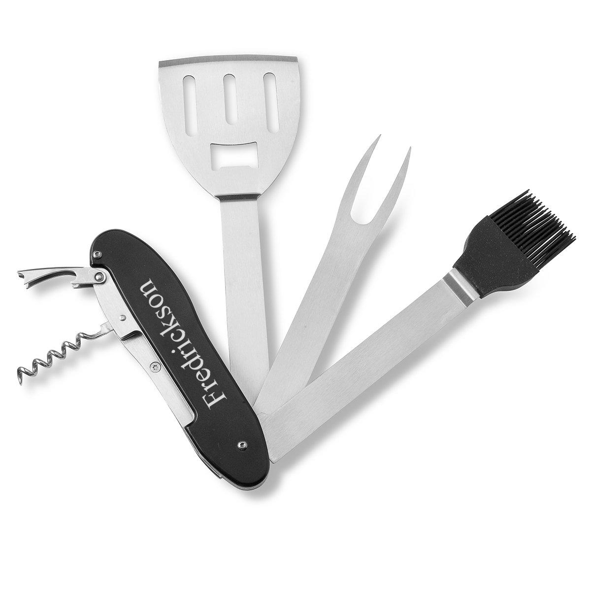 Personalized 5 In 1 Bbq Tool Set - Black