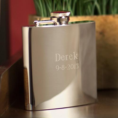 Personalized 7 oz. High Polish Stainless Steel Flask
