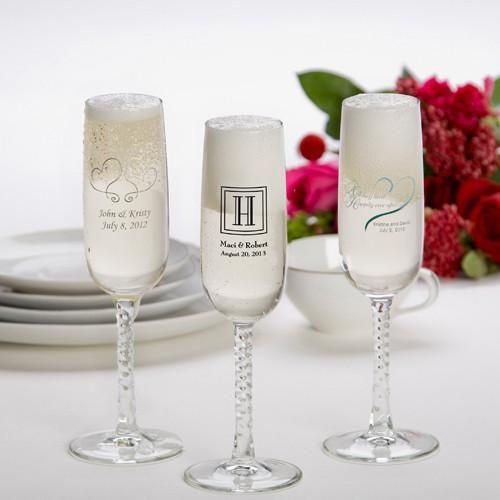 Personalized Printed Champagne Flutes - (Set of 24)