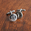 Buy Personalized Round Silver Cufflinks