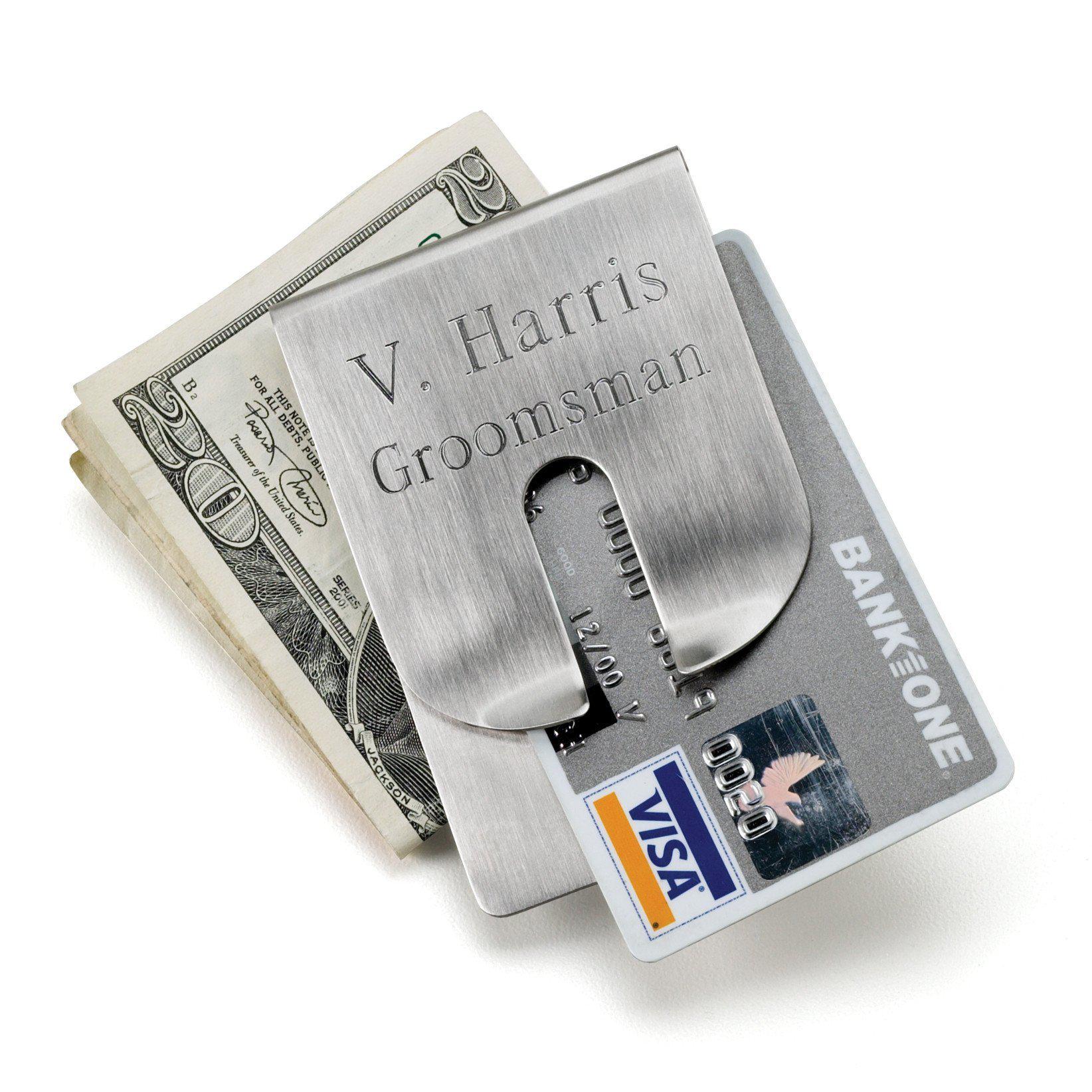 Personalized Stainless Steel Money Clip and Wallet