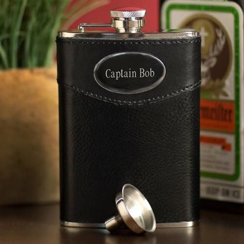 Buy Personalized Leather Flasks - 8 oz.