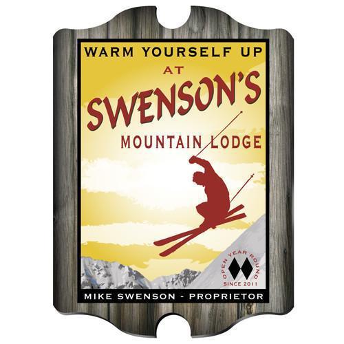 Personalized Vintage Series Sign - Ski Lodge