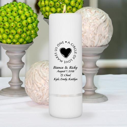 Personalized Wedding Unity Candle - Personalized 3&quot;x 9&quot; Candle