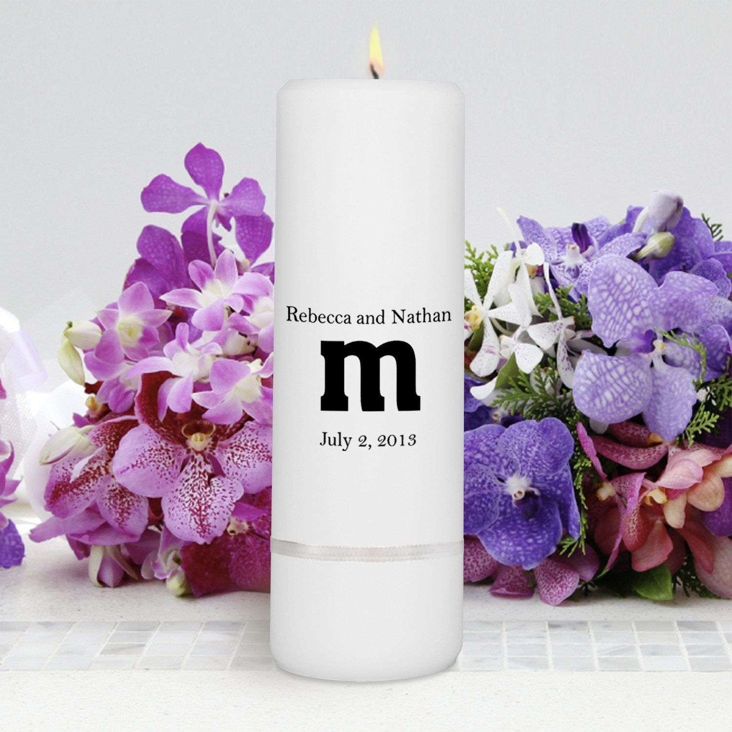 Personalized Wedding Unity Candle - Personalized 3&quot;x 9&quot; Candle