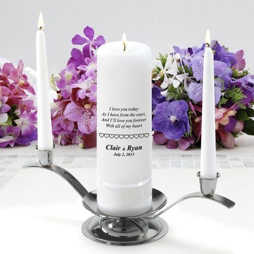 Personalized Premier Wedding Unity Candle w/Stand