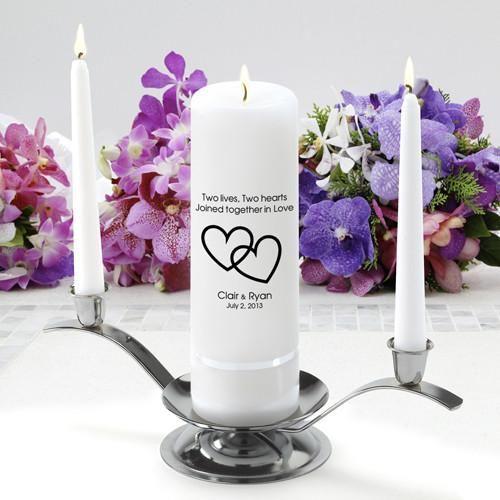 Personalized Premier Wedding Unity Candle w/Stand