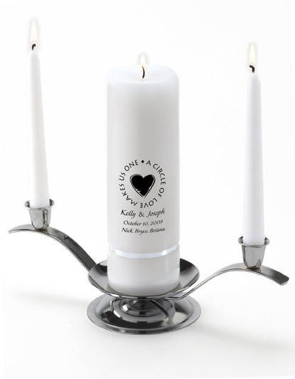 Personalized Premier Wedding Unity Candle w/Stand