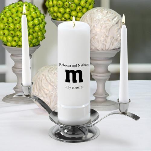 Personalized Premier Wedding Unity Candle w/Stand