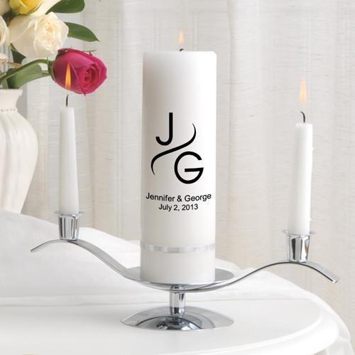 Personalized Premier Wedding Unity Candle w/Stand