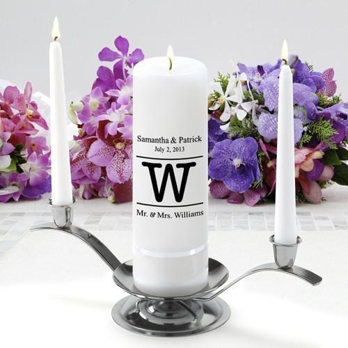 Personalized Premier Wedding Unity Candle w/Stand