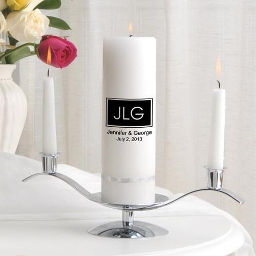 Personalized Premier Wedding Unity Candle w/Stand