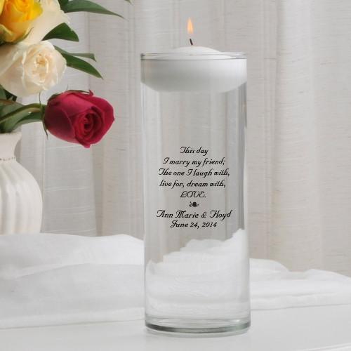 Personalized Floating Unity Candle-this Day Poem