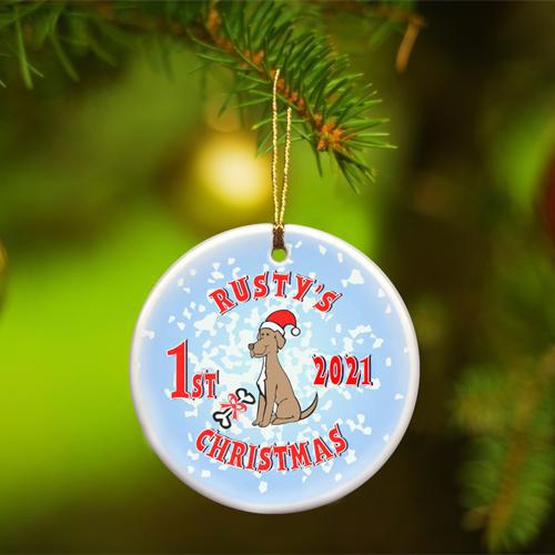 Personalized Merry Christmas Ceramic Ornament