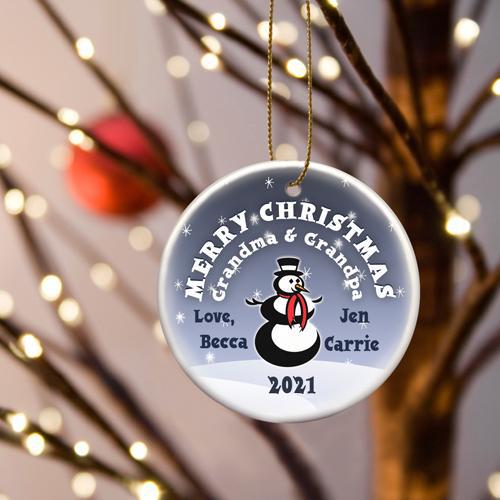 Personalized Merry Christmas Ceramic Ornament