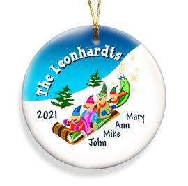 Buy Personalized Elves Family Names Ceramic Ornament